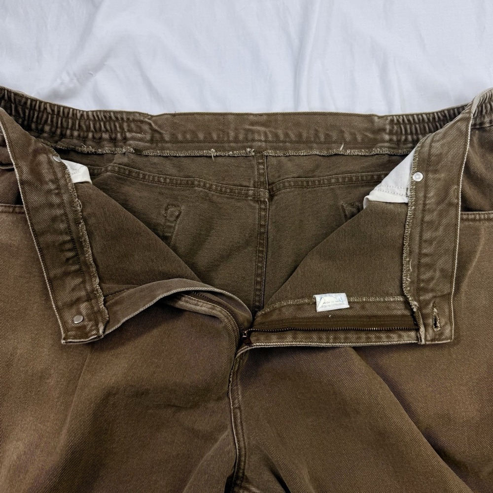 LL Bean Double L Comfort Waist Jeans Mens 46x29 Brown Khaki Cotton Straight Leg - Picture 8 of 12